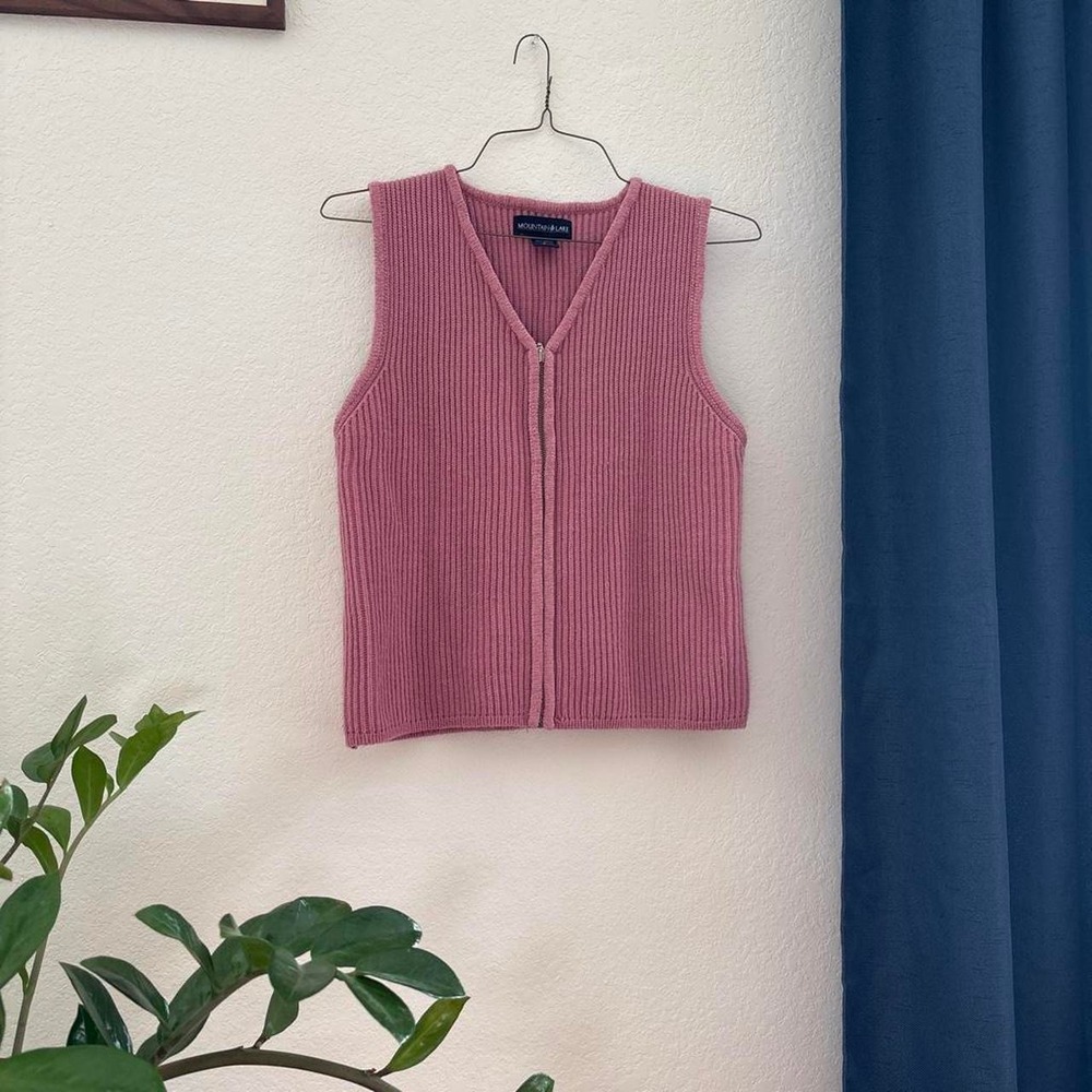 Mountain Lake Baby pink sweater vest with zipper closure